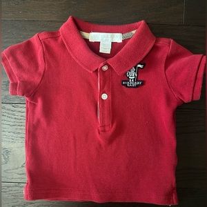 BURBERRY BABY RED POLO SHIRT 6 months